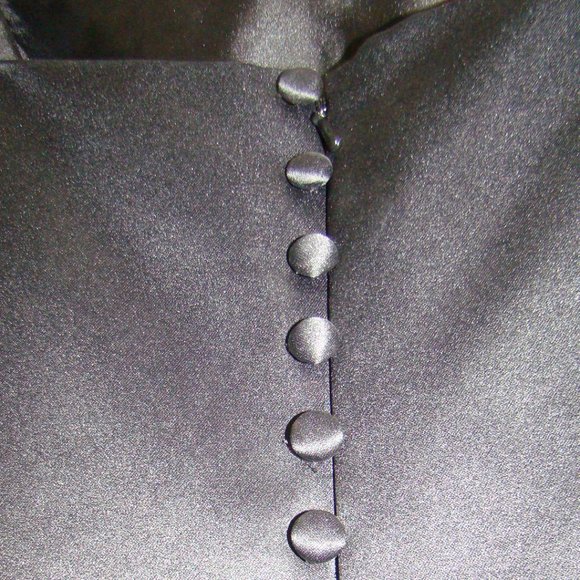 Elegant hand beaded spaghetti Strap Black Long Dress - size 18 - Picture 5 of 7